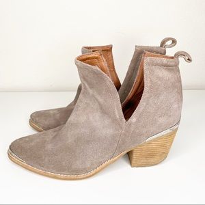 Jeffrey Campbell Boots Western Suede Gray Cromwell Western Ankle Cut Out Size 10